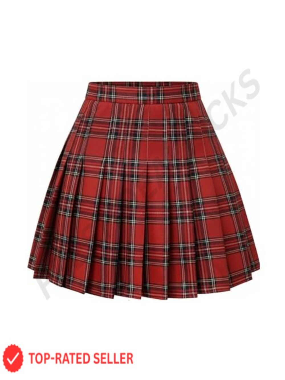 Pleated A-Line Mini Skirt High Rise Stretchy Skater Skirt